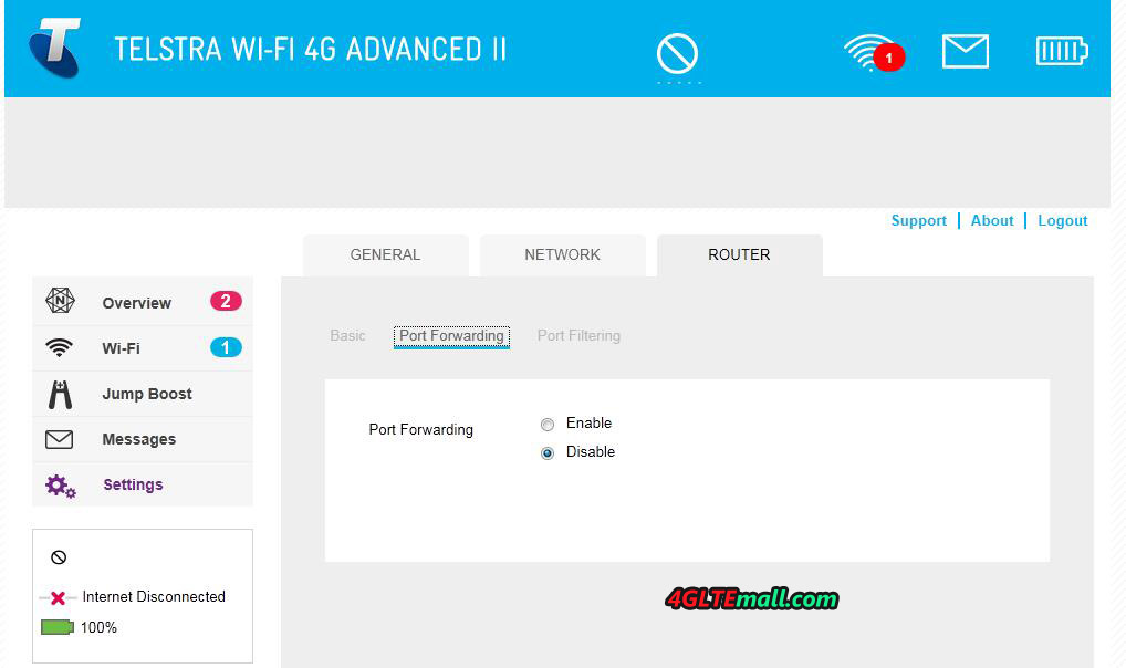 Aircard 790s-settings-router-port forwarding