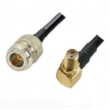Right Angle SMA-female Plug to N-female Plug RF Coaxial Pigtail Cable Adapter