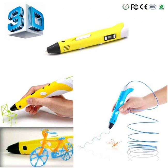 3D Printing Pen Art Design DIY Doodle for Kids and Adults POLISO 3D Craft Drawing Blue for Model Printing 