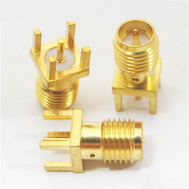 RPSMA Male Jack Straight Solder PCB Mount Connector