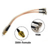 SMA Female to 2 x TS-9 Male RF Cable