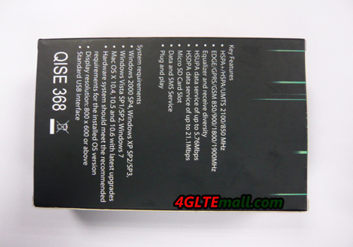 Package box of HUAWEI E368 HSPA+ 21Mbps USB MODEM