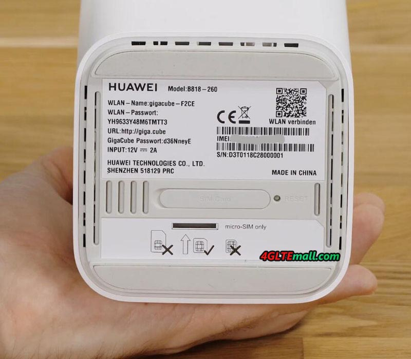 HUAWEI B818 IMEI and WiFi key word